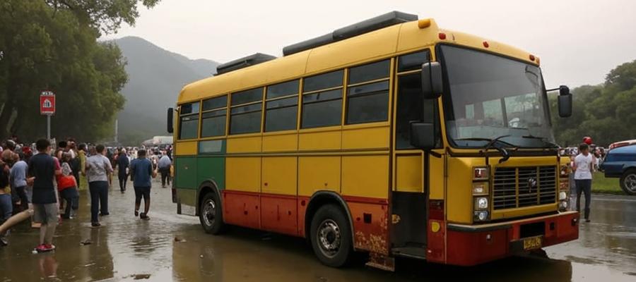 В Тюмени водитель автобуса облил грязью туристов во время экскурсии
